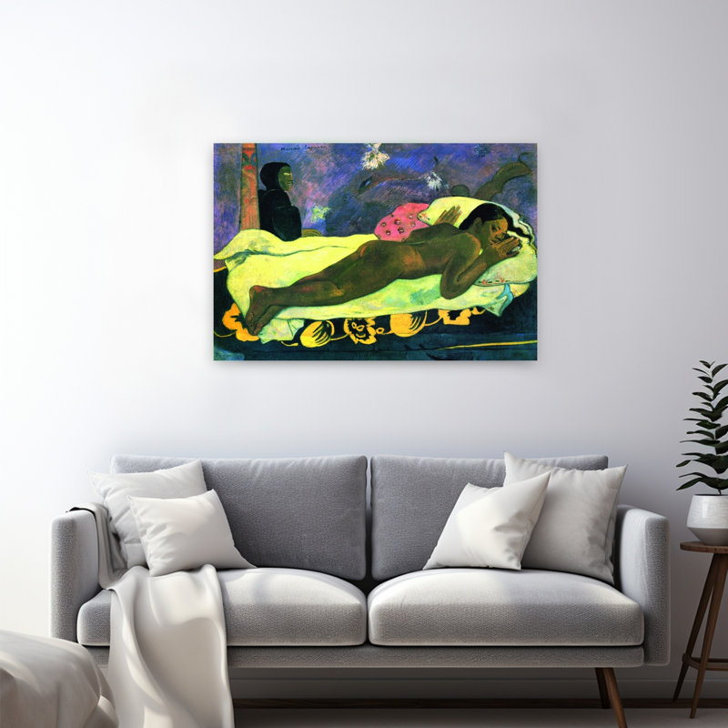 «Girl In Bed», impression d'art classique de paysage abstrait coloré au printemps, 32" H x 48" W
