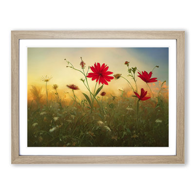 Dramatic Wildflowers Floral - Framed Print