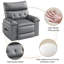 Fauteuil inclinable électrique de massage pivotant à 270 ° avec similicuir et poche latérale, canapé-lit berçant moderne pour le salon ou la chambre à coucher, gris