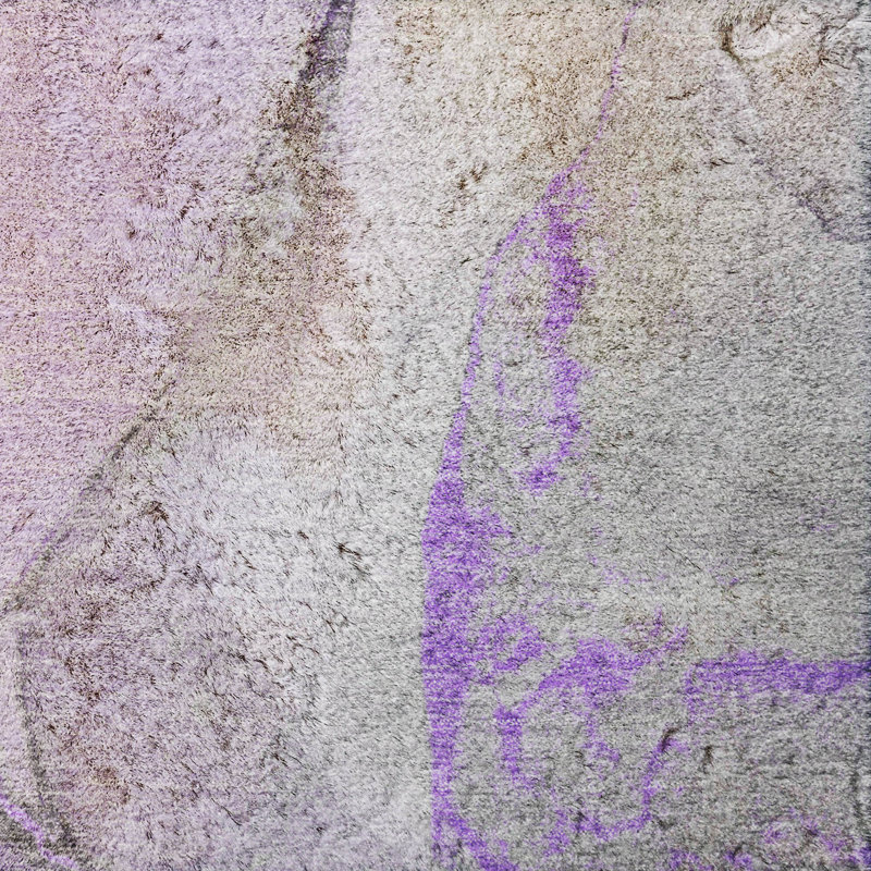 Tapis de qualité supérieure lavable à la machine à poils longs ADS506, Mauve, 10 pi x 14 pi
