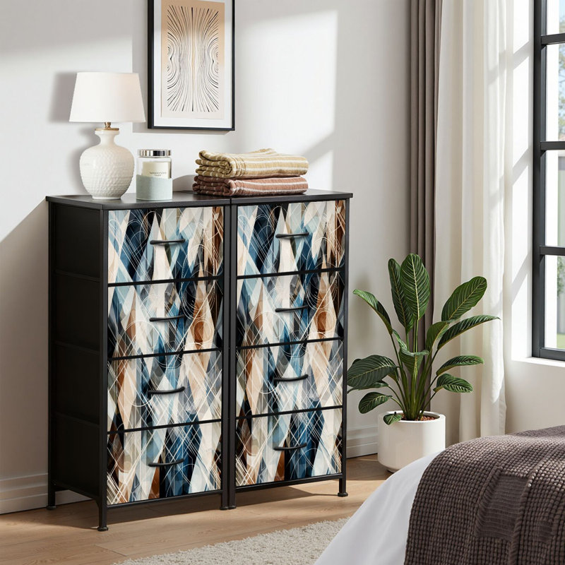 brown and blue dresser Latitude Run® for Bedroom Dresser for Closet seamless texture mosaic effect Abstract for web page Dressers & Chests of Drawers Fabric Closet Organizers Storage with 4 Drawers Storage Devil in a Blue boat-neckline The Americana Dresser boasts Size:44 Long navy blue and wood dresser