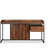 Walnut and beach black 1-drawer writing desk