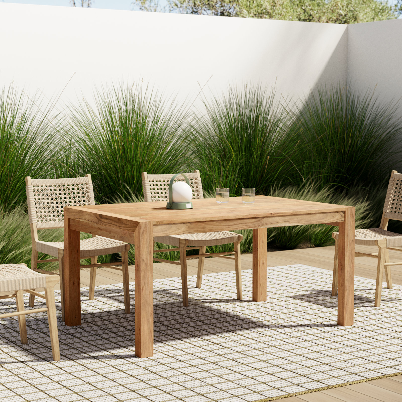 Uvita Teak Outdoor Dining Table, 38" W x 59" L x 29" H