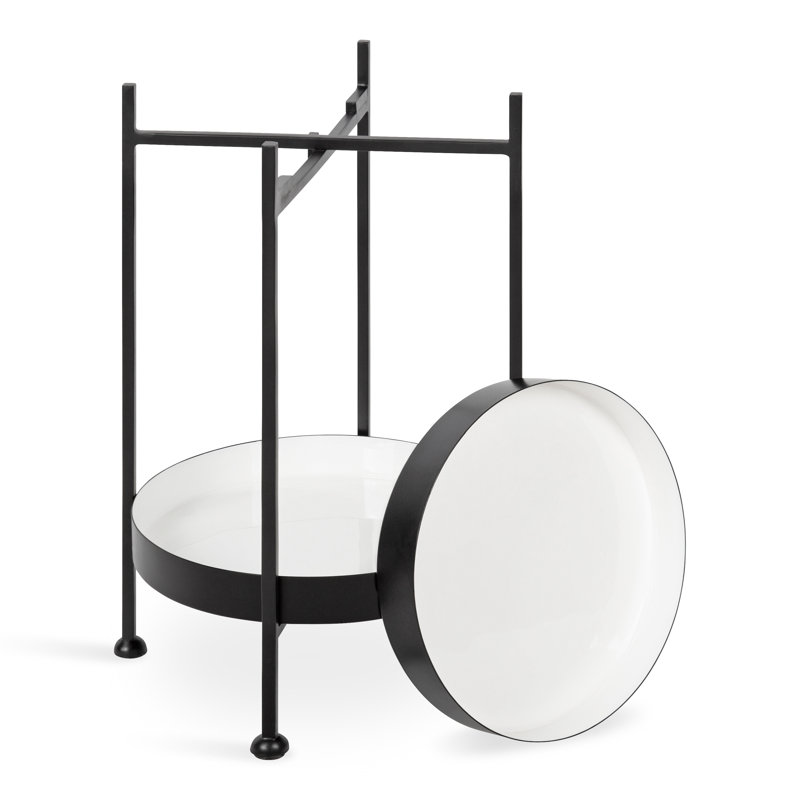 Antonne End Table, Black, White