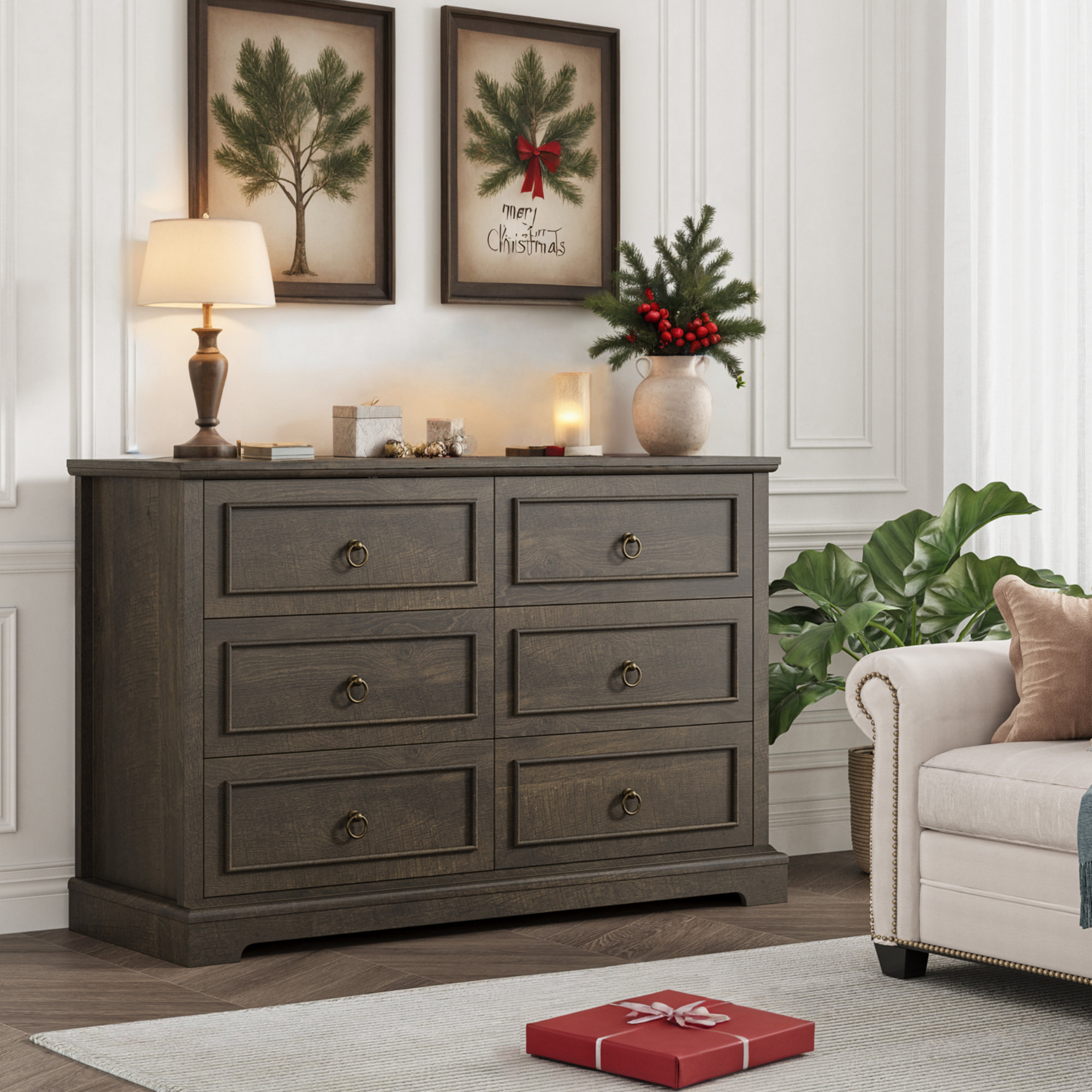 laila slate brown dresser Taffenbrook Medium Brown Dresser  Luna Furniture