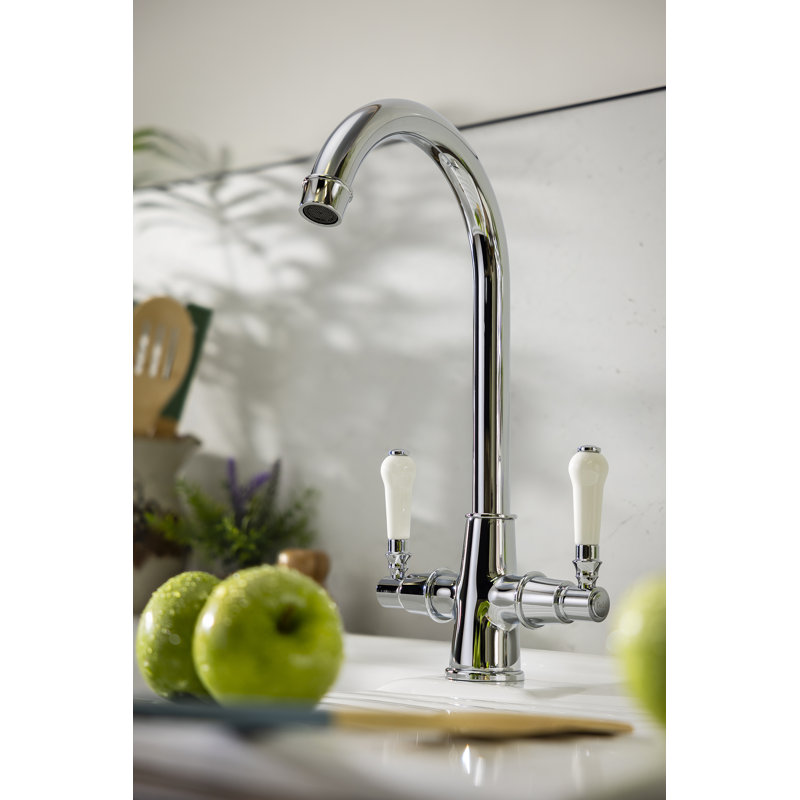 Abode Keswick Traditional Dual Handle Monobloc Tap, Chrome
