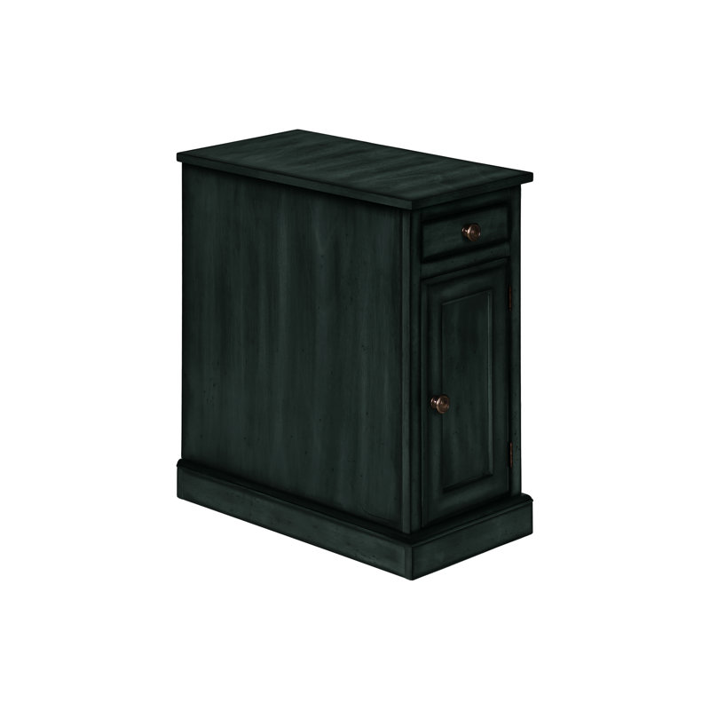 Accent Table With Blue Veneer Finish - Drawer Storage For Bedroom Use Antique Living Area And Space