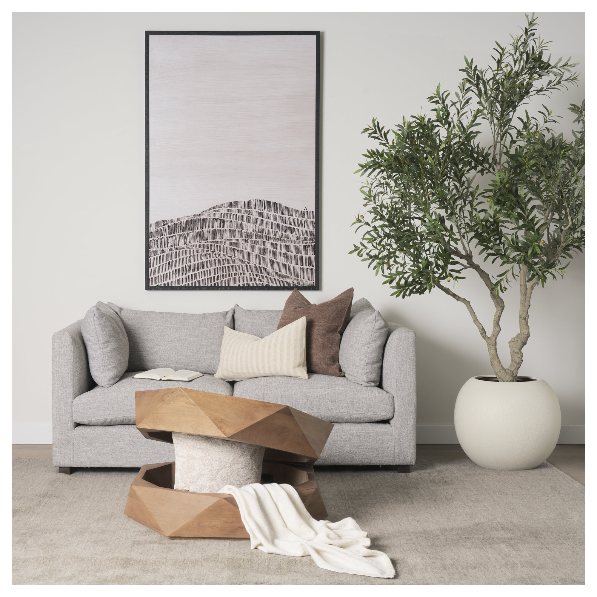 Malonne Solid Wood Single Coffee Table with Storage, 15" H x 36" W x 36" L, Medium Brown