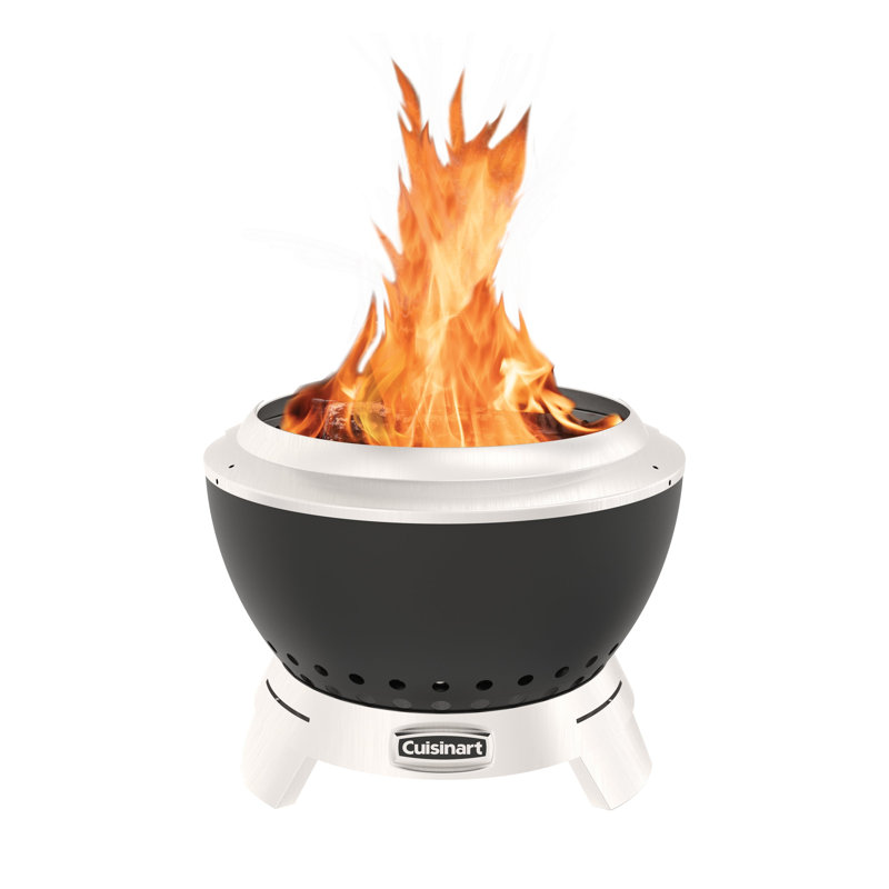 Cuisinart 19.5” Cleanburn Smokeless Fire Pit with Removable Base for Ash, Portable Outdoor Wood Burning Fireplace, Smoke Free Carbon Stainless Steel Outdoor Heater, Enhanced Airflow & Easy Cleanup