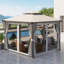Pavillon de jardin blanc crème avec structure en métal, acier, aluminium, aluminium et acier pour l'espace extérieur