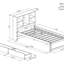 Structure de lit simple avec tête de lit bibliothèque USB intégrée et 2 tiroirs de rangement, lit plateforme moderne, bois durable, blanc délavé-76299746