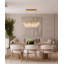 Lustre en cristal doré à 3 niveaux 12 lumières Transitional