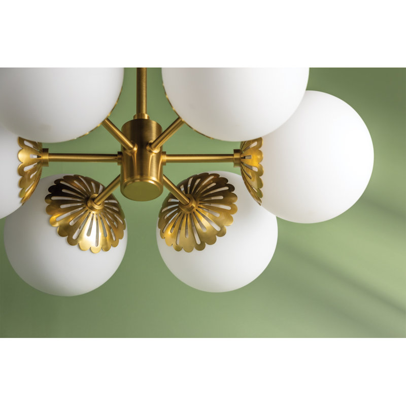 Lustre sphérique spoutnik 6 lumières Bagimont, Laiton vieilli