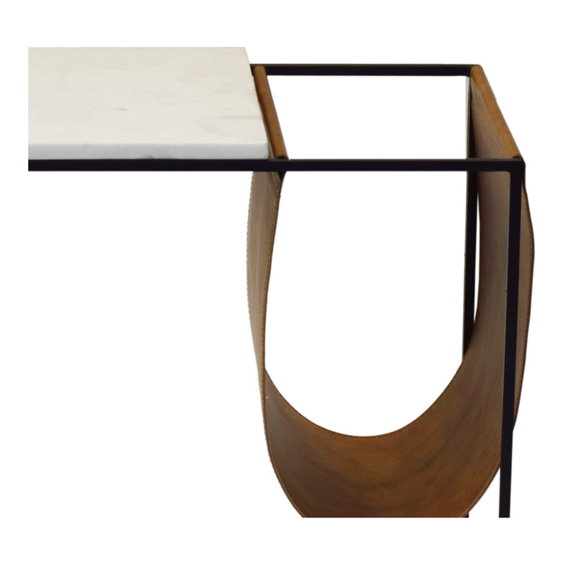Nicholas Magazine Rack, Black/White/Brown