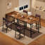 Ensemble de table de salle à manger pour 2 tables de hauteur comptoir et 4 tabourets de bar rembourrés, ensemble de table de cuisine 3 pièces avec repose-pieds et protecteur d'angle, pour la cuisine, appartement, pub-464464787