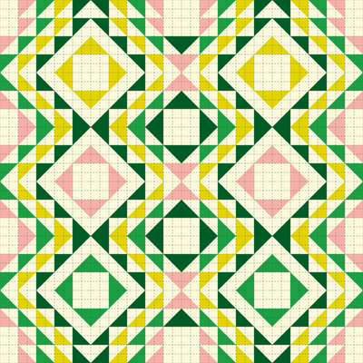 " Jenean Morrison Top Stitched Quilt Green " by Jenean Morrison