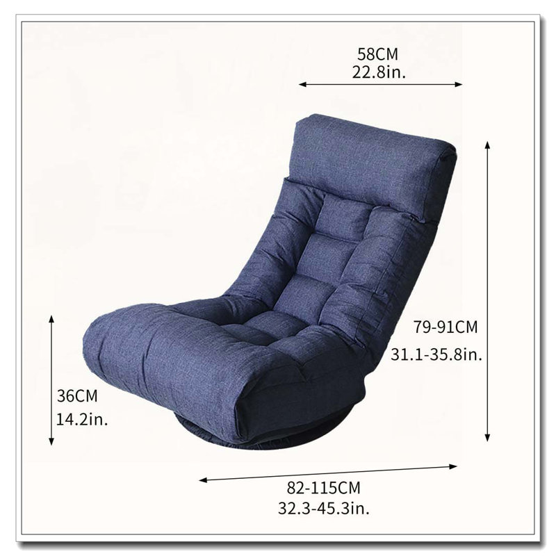 Fauteuil inclinable simple, Marine, 35.8" H x 22.8" W x 65" D