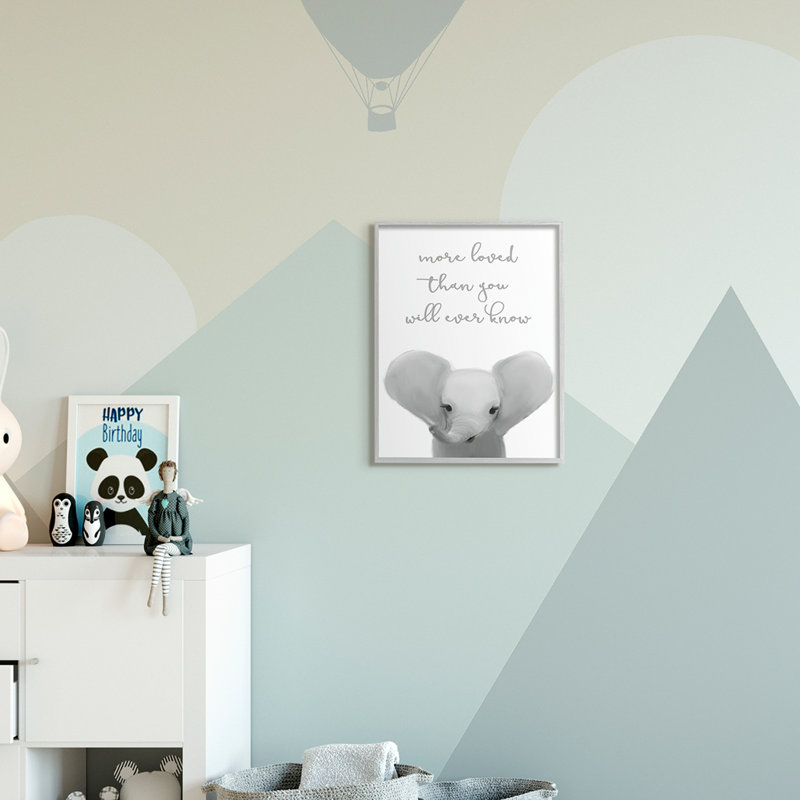 Annabel plus aimée que vous ne le saurez jamais Éléphant mignon, H 20 po x l 16 po x P 1,5 po, Toile tendue