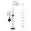Lampe sur pied noire 63 "avec plaque et ports USB Notasulga