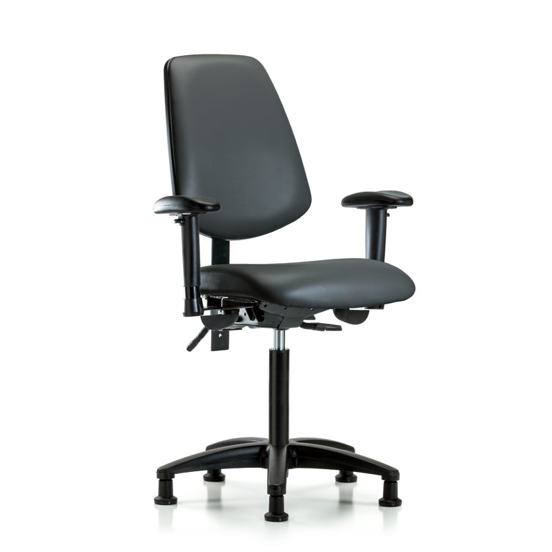 Lajeana Vinyl Task Chair, Dark Gray, Yes