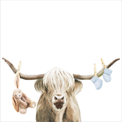 «Highland Cow Baby Boy» par Ali Lynne, art mural sur toile