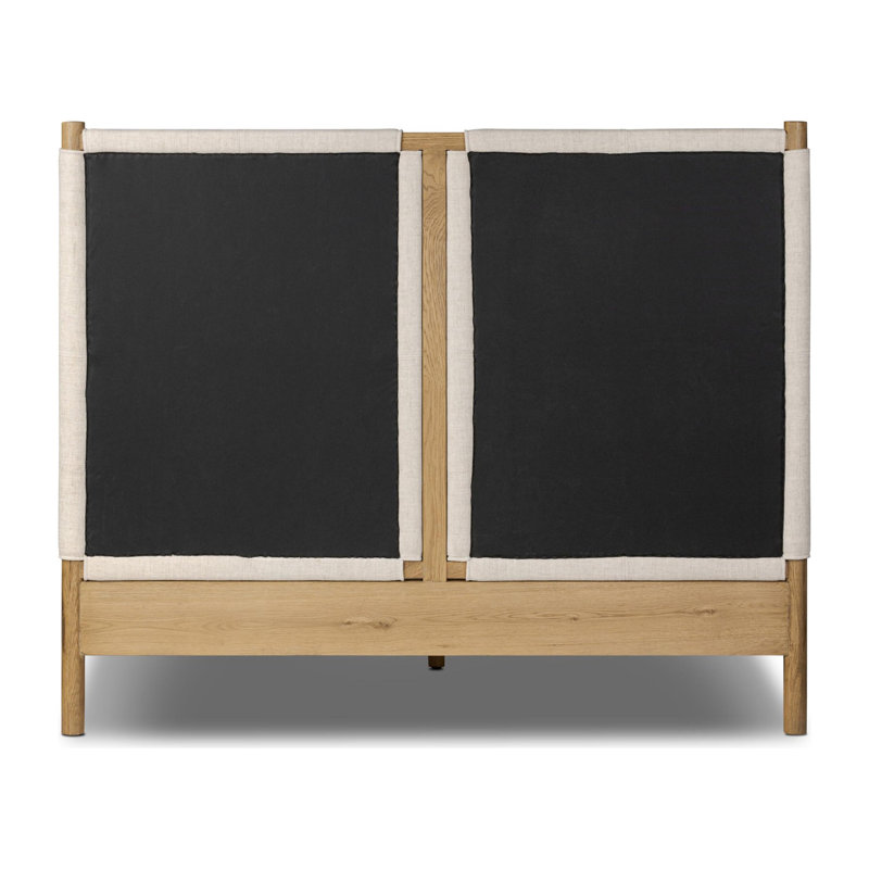 Salado Leather Bed, Queen, Antigo Natural