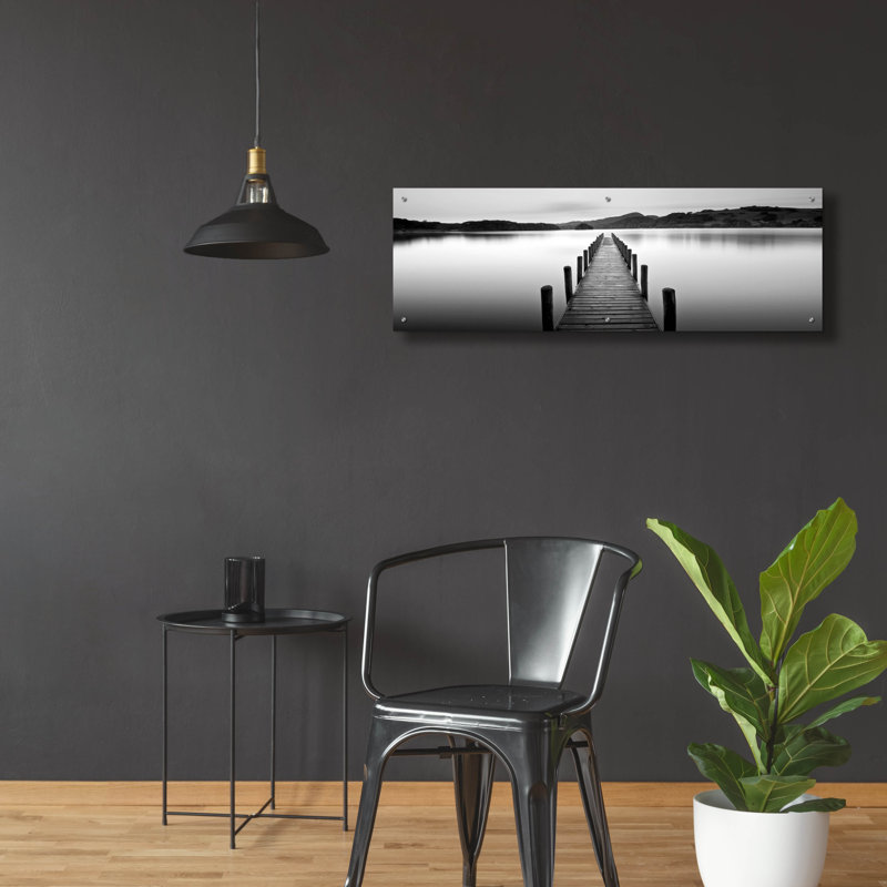 «Lake Pier 2» par Photoinc Studio, art mural en verre acrylique, H 16 po x l 48 po
