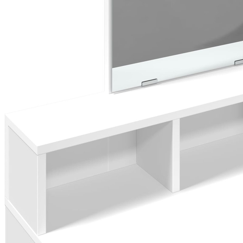Dressing Table with Mirror, White