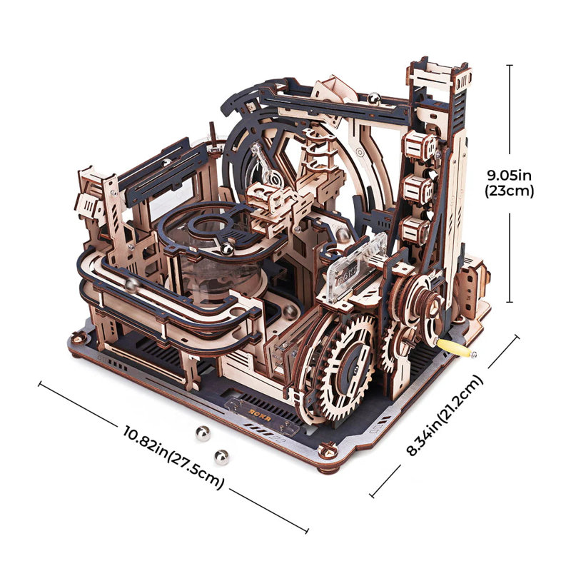 DIY Rokr Electric Model Kits Marble Spaceport 3D Puzzles Brain Teaser Wooden Puzzles Building Toy Gifts For Men/Women/Teens