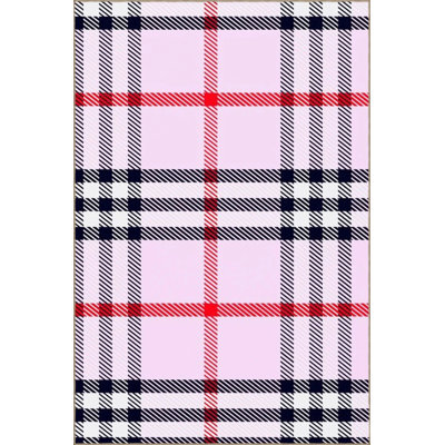 Dusty Pink Themed Plaid Stripe Patterned Creative Modern Decorative Carpet