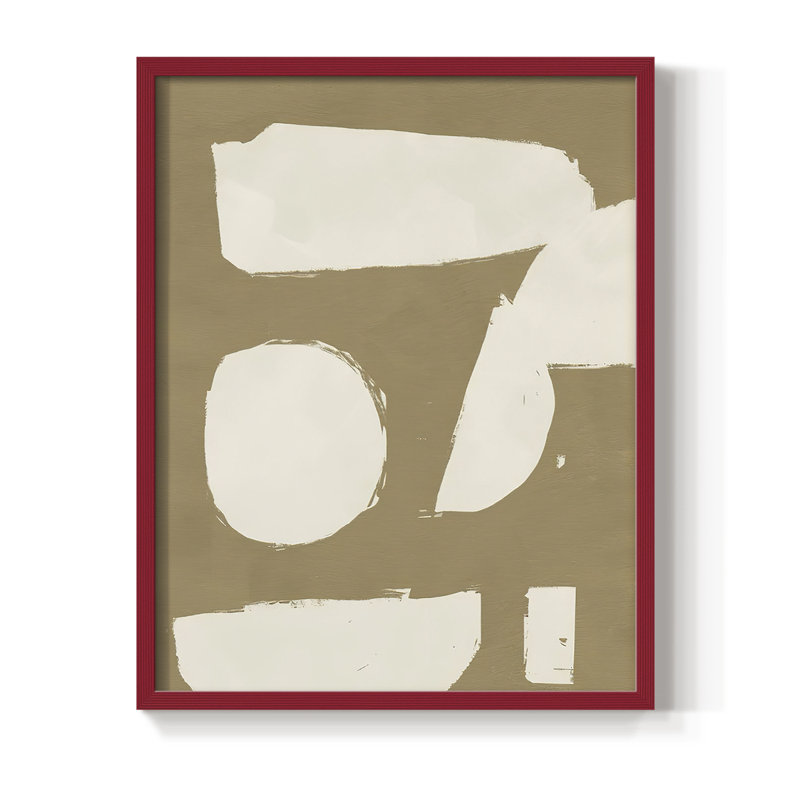 Chunky Abstract I Framed Print - Solid Wood, Red, 10" H x 8" W