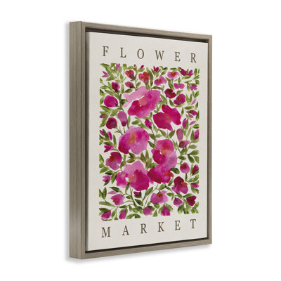 «Flower Market Rose Blooms», art mural encadré sur toile flottante, conception par Yvette St. Amant