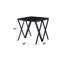 Table de bout avec plateau en verre magenta et finition noire
