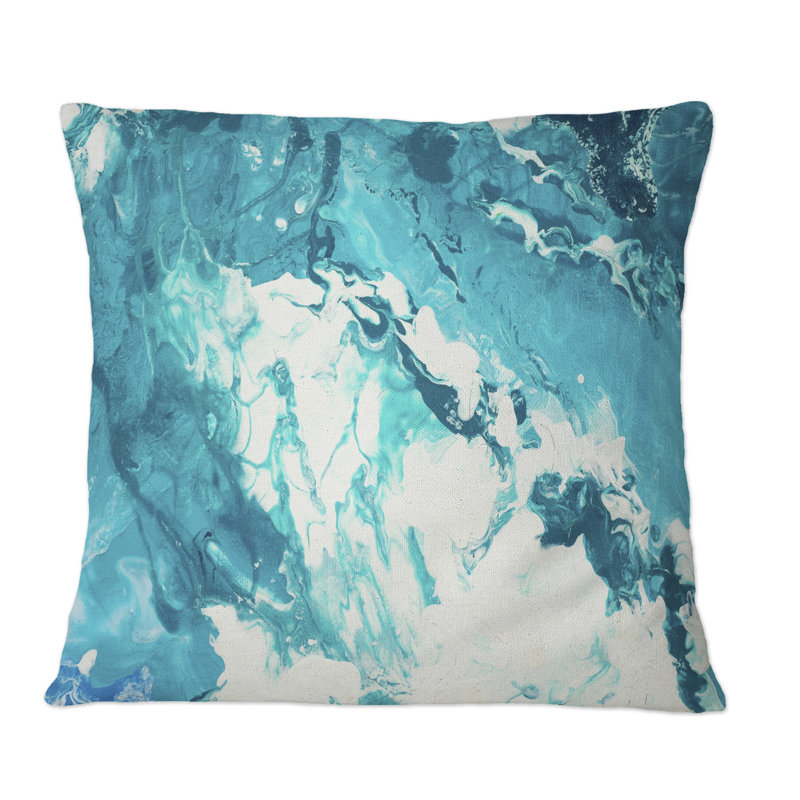 Coussin White Clouds On Blue Marble II - Modern Printed, 18 po x 18 po