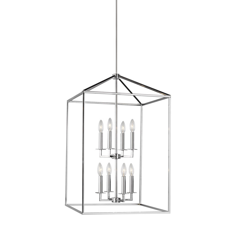 Lustre rectangulaire à 8 lumières Ellis, Forgeron, Non, H 30,75 po x l 19 po x P 19 po