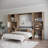 Queen Murphy Bed With Storage Cabinet And Open Shelves, Hidden Foldable Wall Cabinet Bed-1712723030