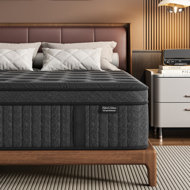 Matelas hybride mi-ferme en mousse à mémoire de forme 14 po avec support pour isolement de mouvement, 14", Queen