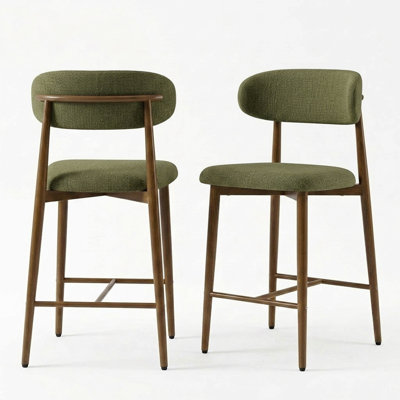 Ensemble de 4 tabourets de bar à hauteur de comptoir, tabourets de bar rembourrés avec pieds en métal pour îlot de cuisine