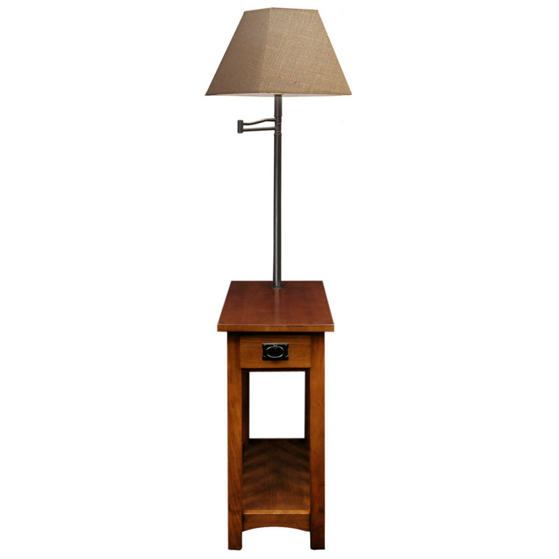 Wilfredo Solid Wood Lamp Table in Medium Oak