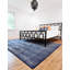 Tapis uni / rayé couleur bleu-ivoire Liabah-1405033539
