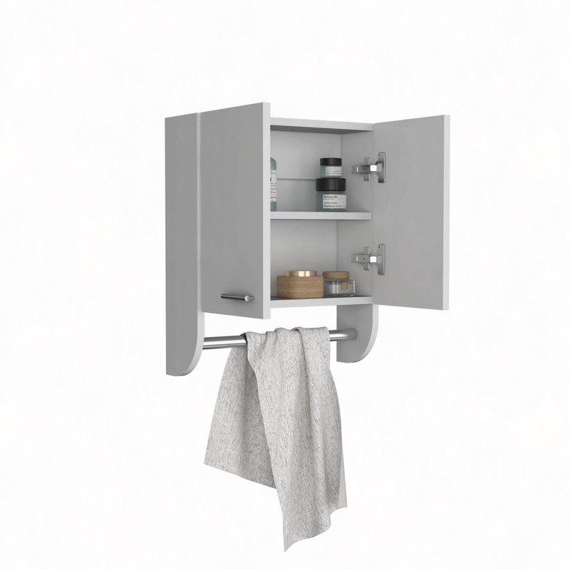 Armoire à pharmacie avec porte-serviettes 17,4 po de largeur Optim Optimize avec deux tablettes intérieures et porte-tour