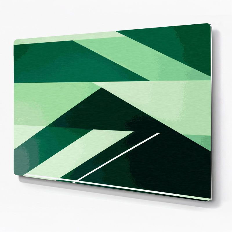 Art mural rigide en métal vert 43, H 16 po x l 20 po