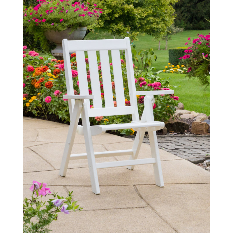 POLYWOOD Vineyard Folding Dining Chair, White