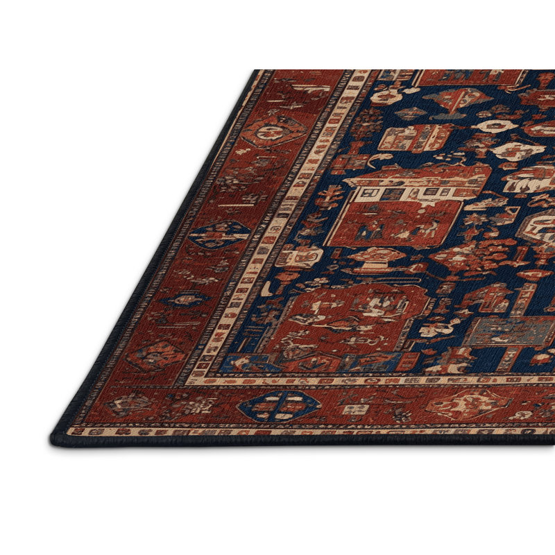 Tapis brun turc lavable à la machine, Carré 6 pi
