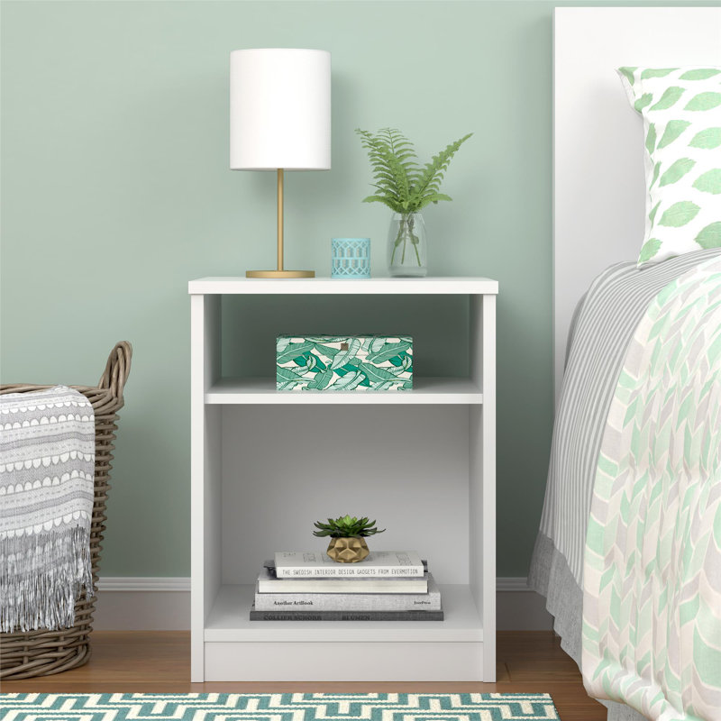 Tooke Classic Nightstand with Open Shelf & Wooden Frame