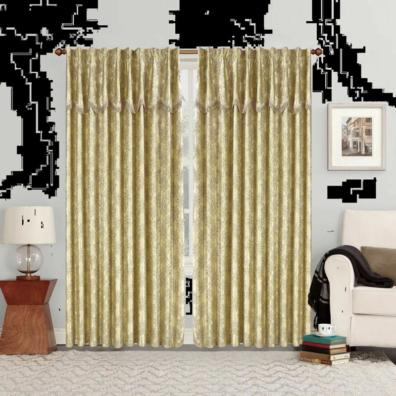Pedoulas Room Darkening Curtain Pair, Gold, 228cm Width x 274cm Drop
