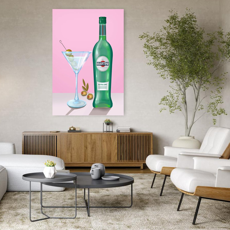 Art mural moderne Martini, H 48 po x l 32 po