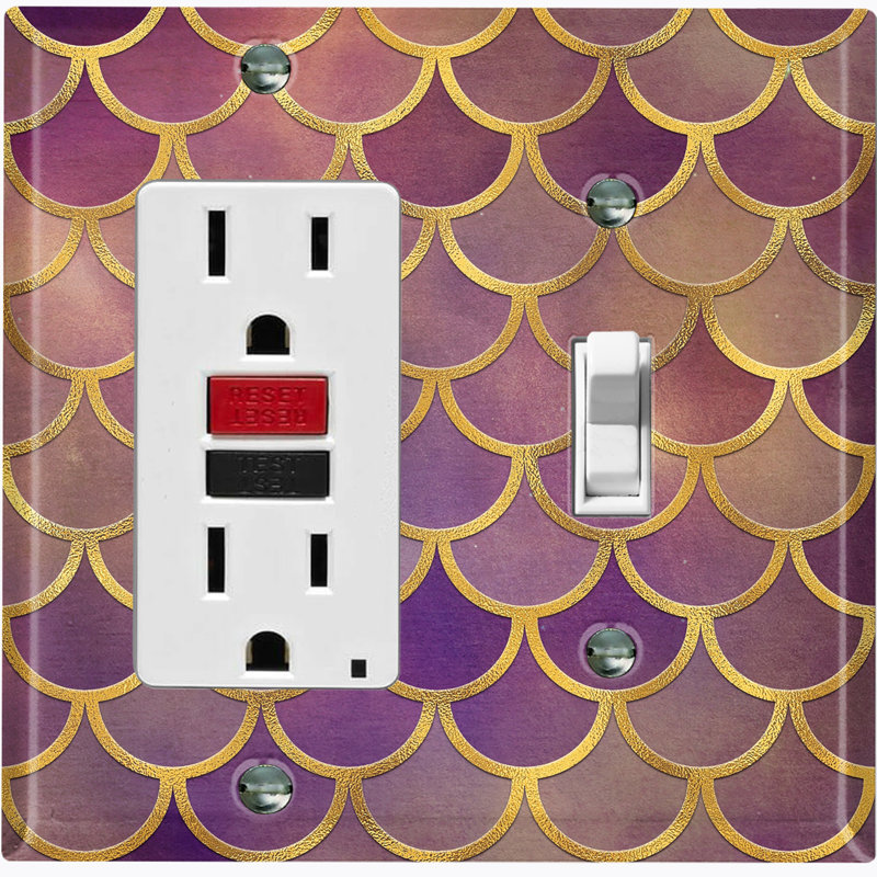 Plaque murale 2 bandes Mermaid, Mauve / blanc / rose