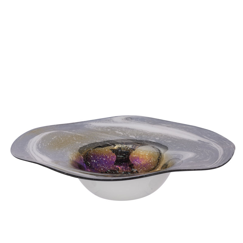 Ayeden Handmade Glass Metal Decorative Bowl - Set of 1