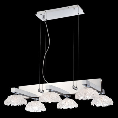 Luminaire suspendu linéaire pour îlot de cuisine 6 lumières Caramico